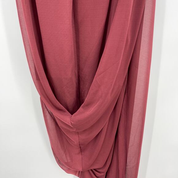 Burberry | Violet Dress in Deep Mulberry Strapless Draped Midi 0 w/ Tags - Picture 9 of 16